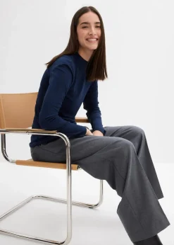 Rippshirt mit Raffung