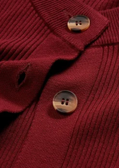 Ripp-Strickjacke in Viskose-Mix