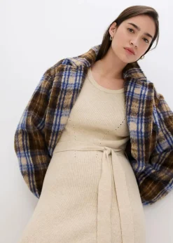 Ripp-Strickkleid aus fließendem Viskose-Mix