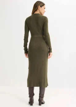 Ripp-Strickkleid aus Viskose-Mix