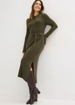 Ripp-Strickkleid aus Viskose-Mix