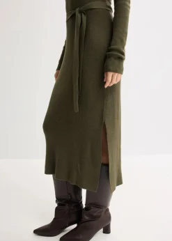 Ripp-Strickkleid aus Viskose-Mix