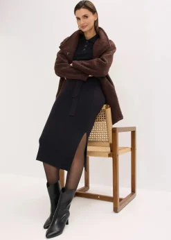 Ripp-Strickkleid aus Viskose-Mix