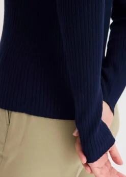 Ripp-Strickpullover aus Viskose-Mix