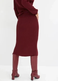 Ripp-Strickrock aus Viskose-Mix