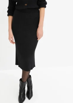 Ripp-Strickrock aus Viskose-Mix