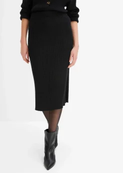 Ripp-Strickrock aus Viskose-Mix