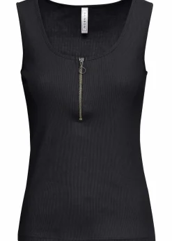 Ripp-Top mit Reißverschluss
