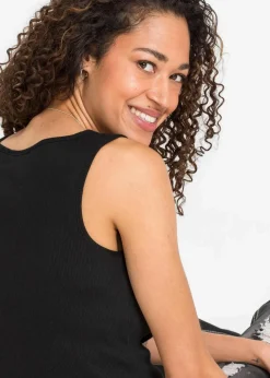 Ripp-Top mit Reißverschluss