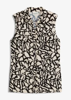 ärmelloses Poloshirt mit Raffung