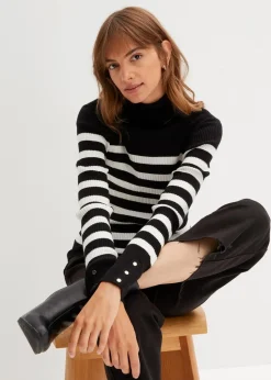 Rollkragenpullover aus Viskose-Mix