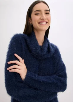 Rollkragenpullover aus weichem Federgarn