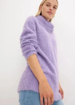 Rollkragenpullover aus weichem Federgarn