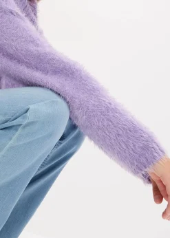 Rollkragenpullover aus weichem Federgarn