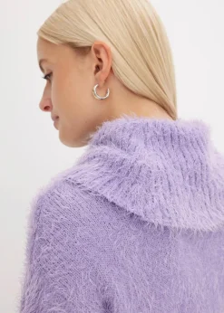 Rollkragenpullover aus weichem Federgarn