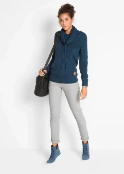 Rollkragenpullover mit Kordeln