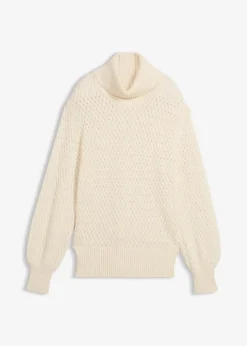 Rollkragenpullover mit Merinowolle