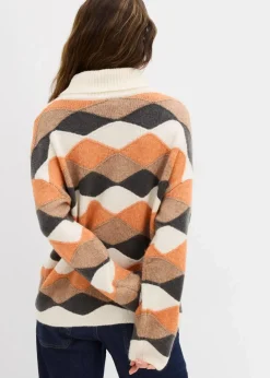 Rollkragenpullover mit Muster