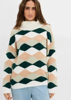 Rollkragenpullover mit Muster