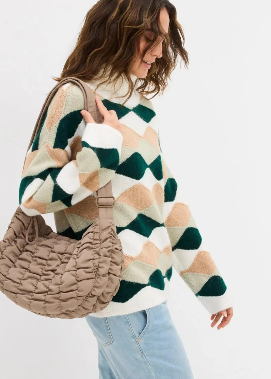 Rollkragenpullover mit Muster