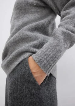 Rollkragenpullover mit Strasssteinen