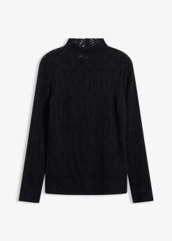 Rollkragenshirt aus Spitze