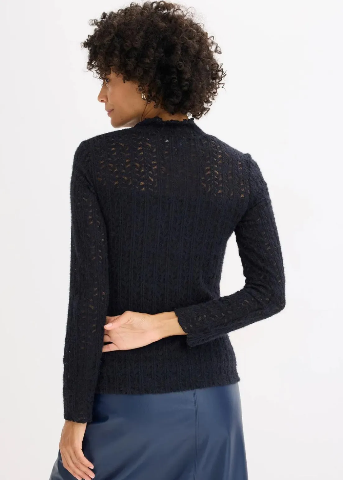 Rollkragenshirt aus Spitze