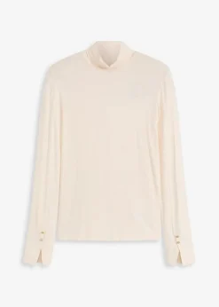 Rollkragenshirt mit dekorativen Knöpfen