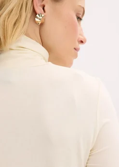 Rollkragenshirt mit dekorativen Knöpfen