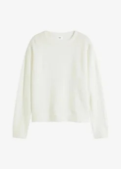 Rundhalspullover mit überschnittener Schulter