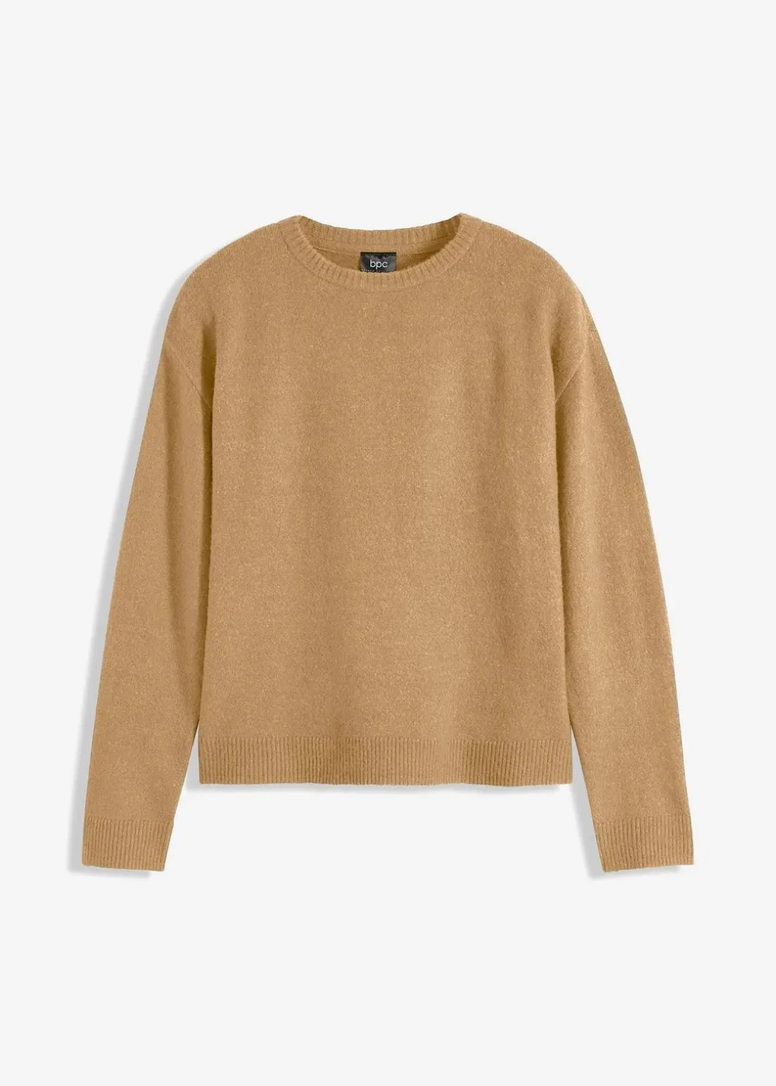 Rundhalspullover mit überschnittener Schulter