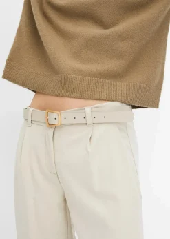 Rundhalspullover mit überschnittener Schulter