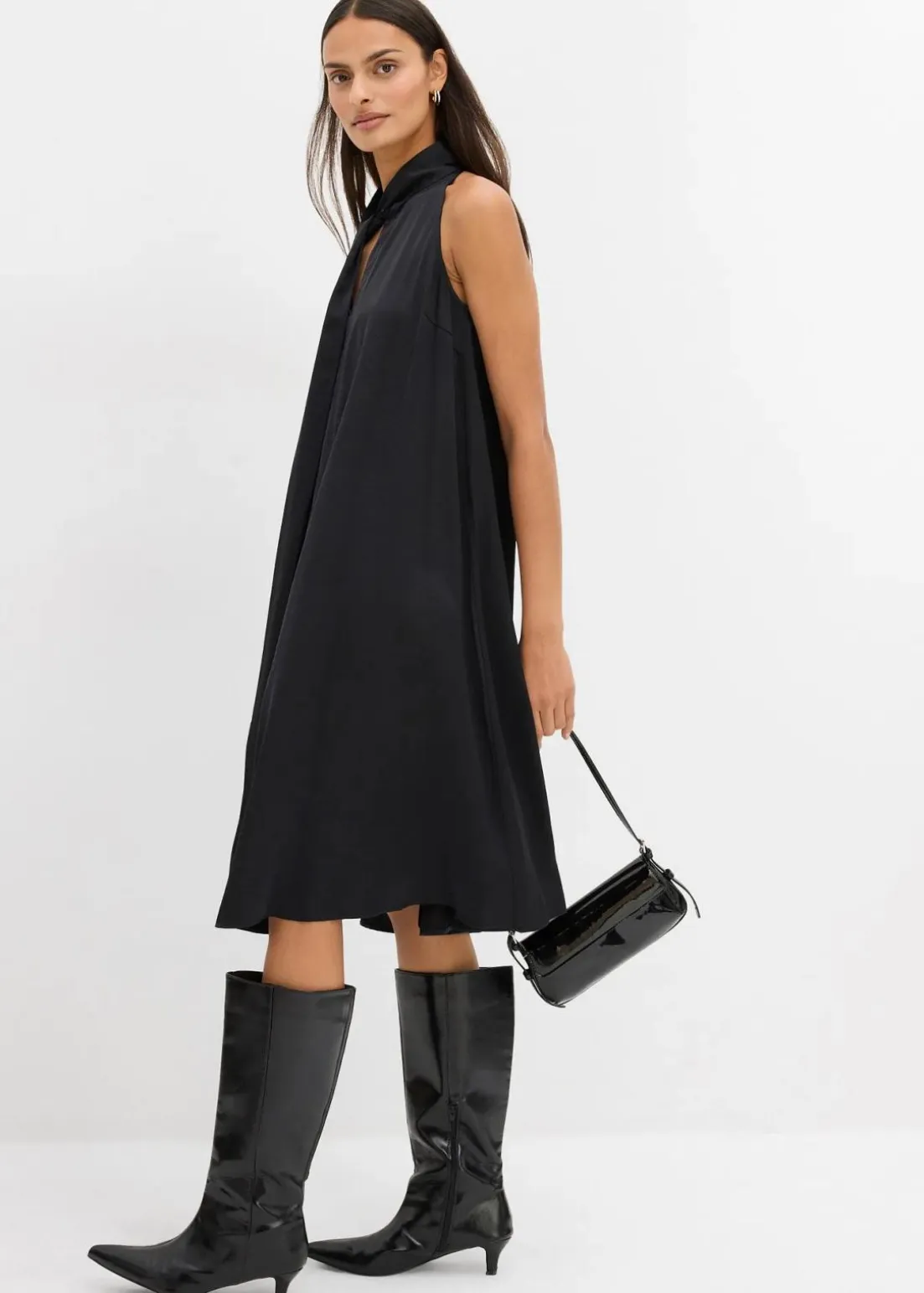 Satin Midikleid aus Viskose-Mix