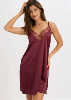 Satin Negligé mit edler Stickerei