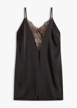 Satin Negligé mit Glitzergarn