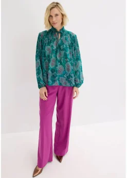 Satin Tunika mit Biesen