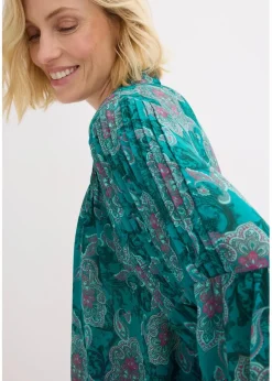 Satin Tunika mit Biesen