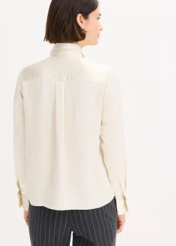 Satinbluse mit abnehmbarer Krawatte (2-tlg.)