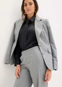 Satinbluse mit abnehmbarer Krawatte (2-tlg.)