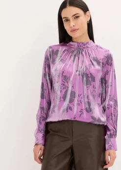 Satin-Tunika mit Viskose