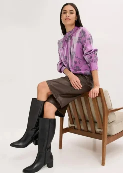 Satin-Tunika mit Viskose