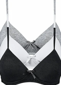 Schalen BH ohne Bügel mit Bio-Baumwolle (3er Pack)