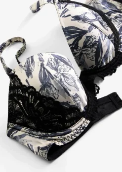 Schalen-BH aus bedrucktem Satin