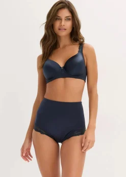 Schalen-BH mit gepolsterten Trägern und glänzendem Material