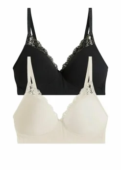 Schalen-BH ohne Bügel mit Bio-Baumwolle (2er Pack)