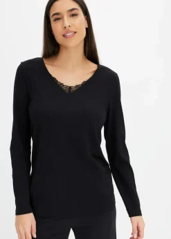 Schlafoberteil mit langen Ärmeln