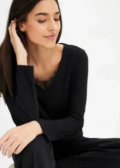 Schlafoberteil mit langen Ärmeln