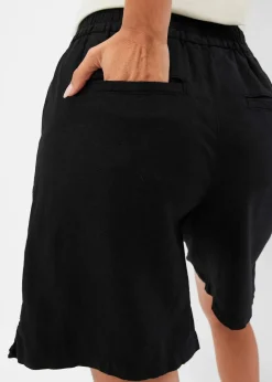 Schlupf-Bermuda aus luftigem Leinen-Mix