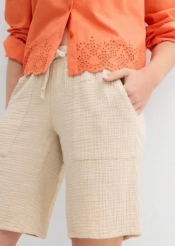 Schlupf-Bermuda aus Musselin