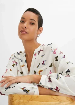 Schlupfbluse aus fließender Viskose